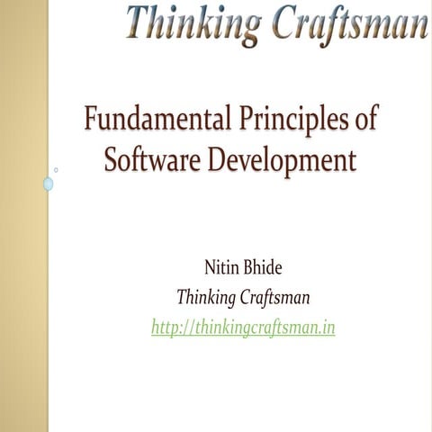 Fundamental Principles of Software Development | PPTX