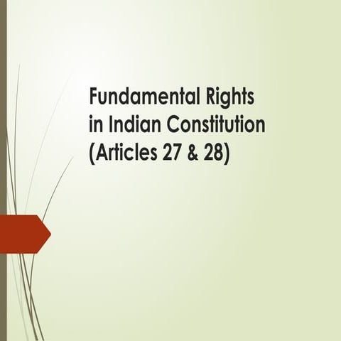 Understanding Fundamental Rights: Articles 27 & 28 of Indian ...