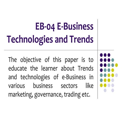 e-business technologies and trends