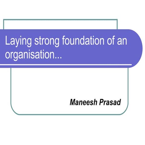 Fundamental Elements of an Organisation