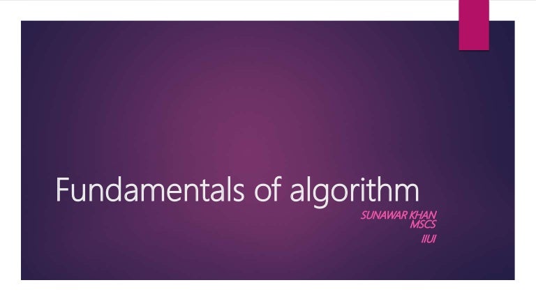 Fundamentals of-algorithm