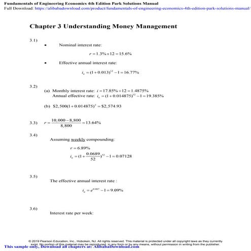 Fundamentals of Engineering Economics 4th Edition Park Solutions Manual