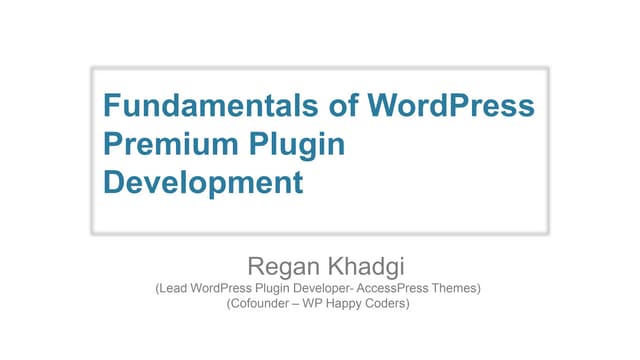 Fundamentals of Premum Plugin Development