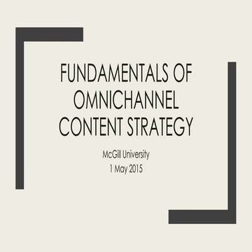 Fundamentals of Omnichannel Content Strategy