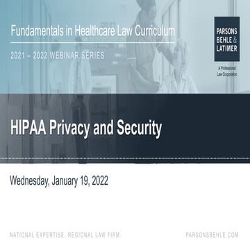 HIPAA Privacy and Security