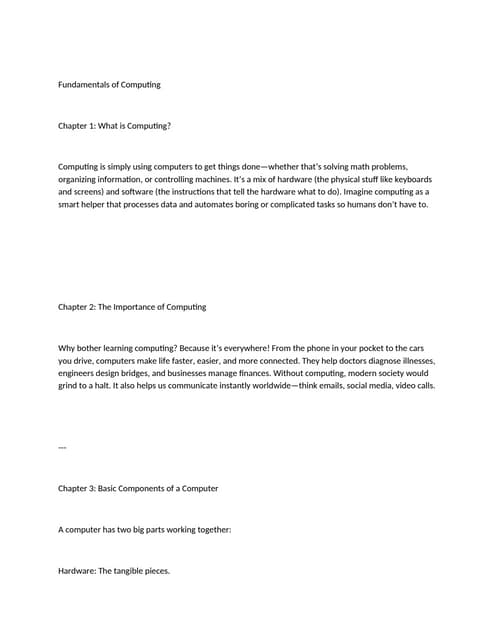 Fundamentals of Computing: A Clear and Practical Guide