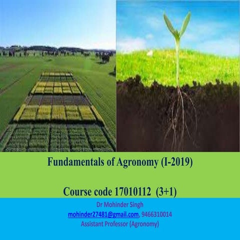 Fundamentals of agronomy part 1