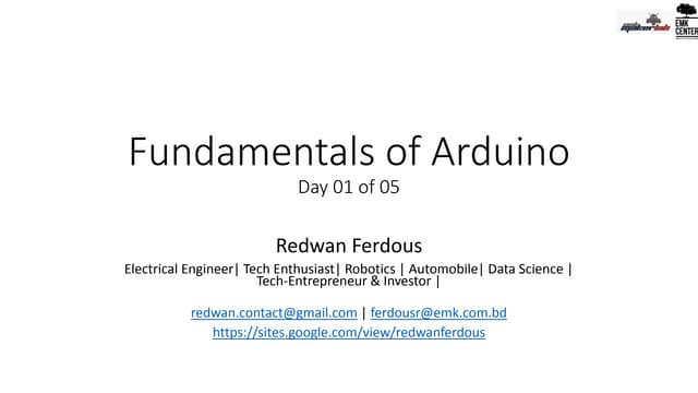 Fundamentals of Arduino: Day-01