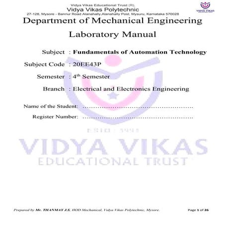 Fundamentals of Automation Technology 20EE43P C-20  Lab Manual.pdf