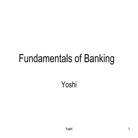 Fundamentals of Banking