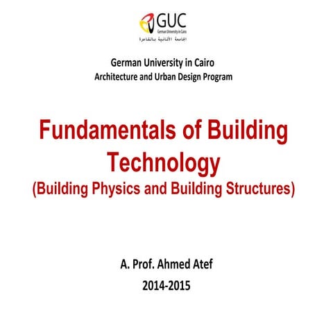 Fundamentals of building technology  05