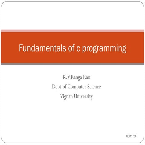 Fundamentals of c programming techniques | PPT