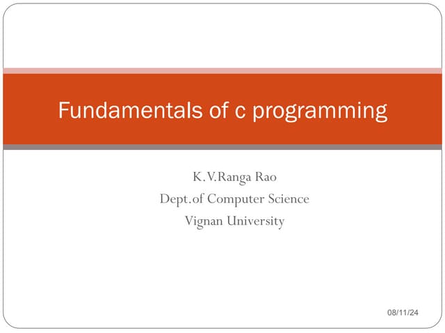 Fundamentals of c programming techniques