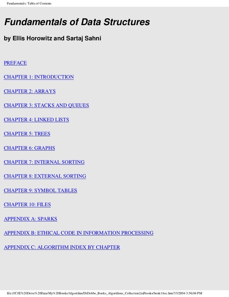 fundamentals of data structures ellis horowitz sartaj sahni