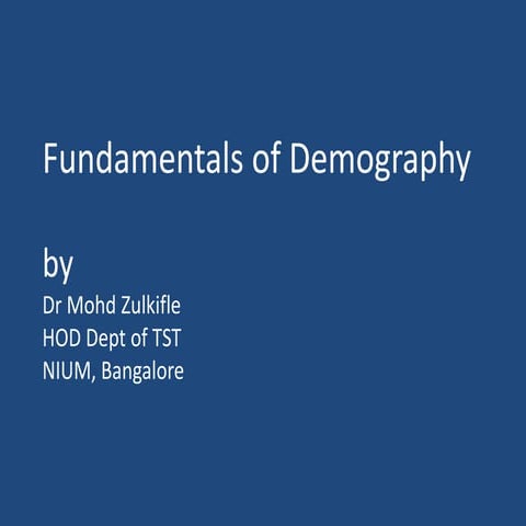 Fundamentals of demography