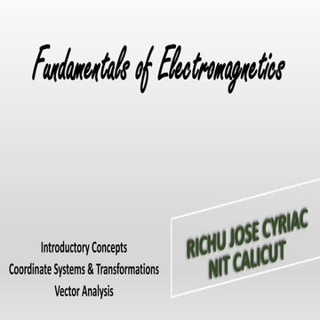 Fundamentals of electromagnetics