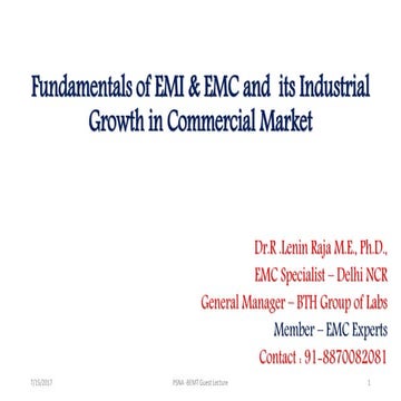 Fundamentals of emi &amp; emc and  its industrial growth in commercial market 