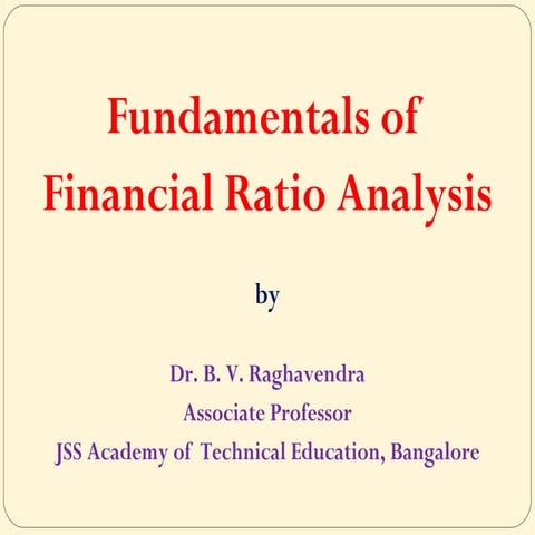 Fundamentals of Financial Ratio Analysis