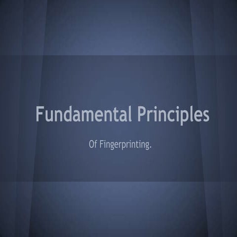 Fundamentals of fingerprinting