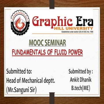 Fundamentals of fluid power