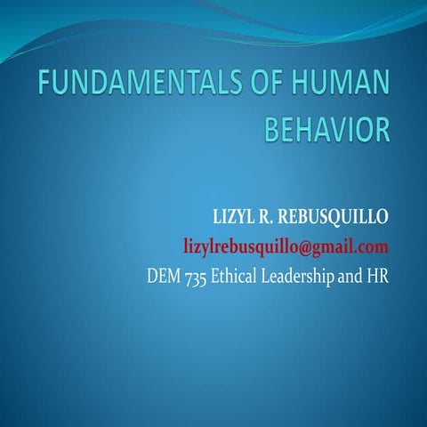 Fundamentals of Human Relations / Fundamentals of Human Behavior