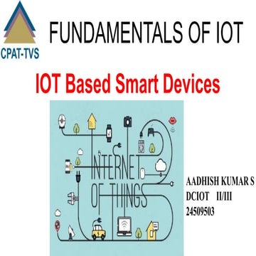 PPT in FUNDAMENTALS OF IOT FOR IOT BASED SMART HOMES