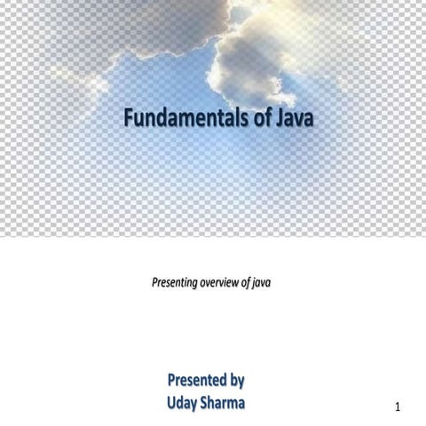 Fundamentals of java --- version 2 | PPTX