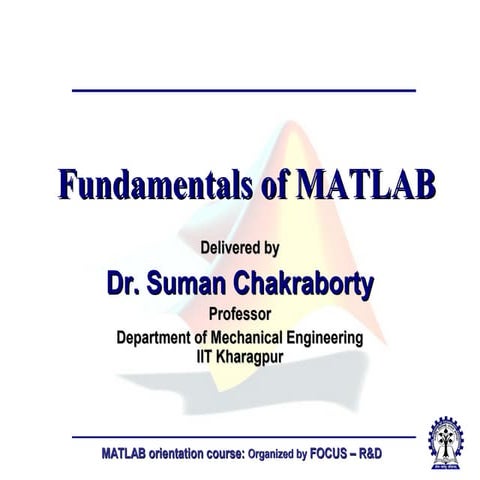 Fundamentals of matlab | PPT