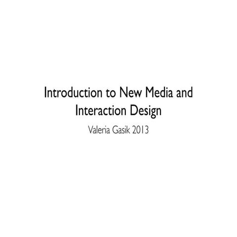 Fundamentals of new media