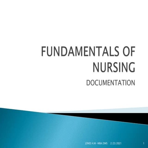 Fundamentals of nursing documentation