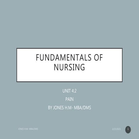 Fundamentals of nursing    pain final