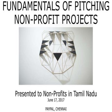 Fundamentals of Pitching - For Non Profit/ Non Governmental Organizations