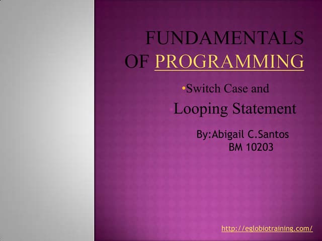 Fundamentals of programming final santos