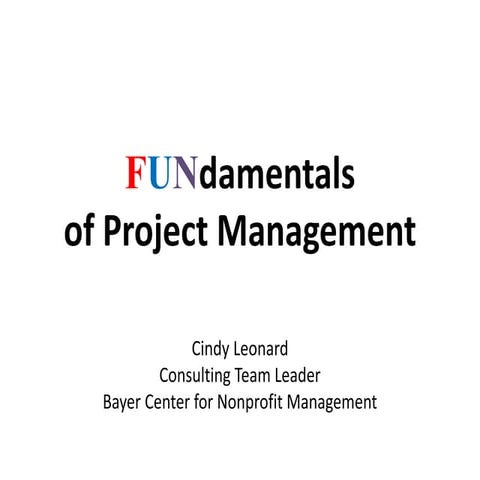 FUNdamentals of Project Management