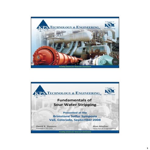 Fundamentals of sour water stripping