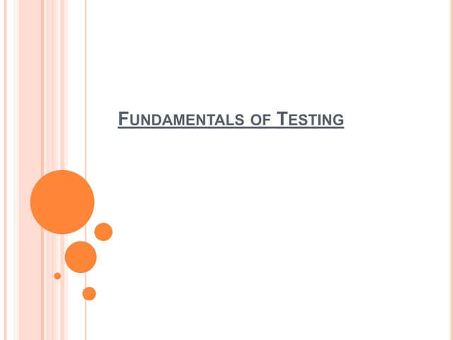 Fundamentals of testing