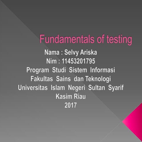 Fundamentals of testing