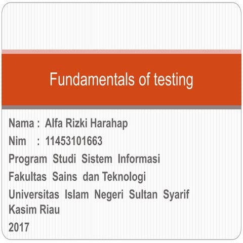 Fundamentals of testing