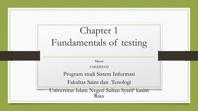 Fundamentals of testing