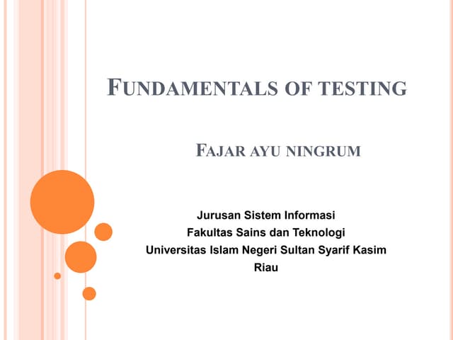 Fundamentals of testing