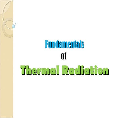 Fundamentals of thermal radiations
