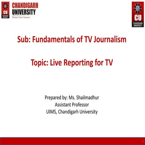 Live Reporting for TV