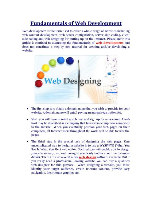 Basic Fundamentals Of Web Application Development Basic Fundamentals Of Web Application Development