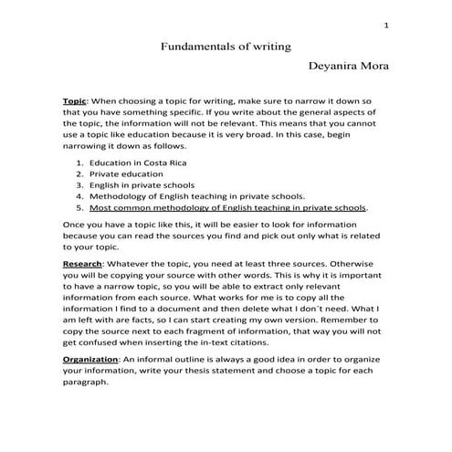 Fundamentals of Writing