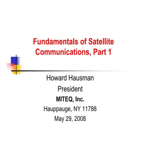 Fundamentals satellite communication_part-1