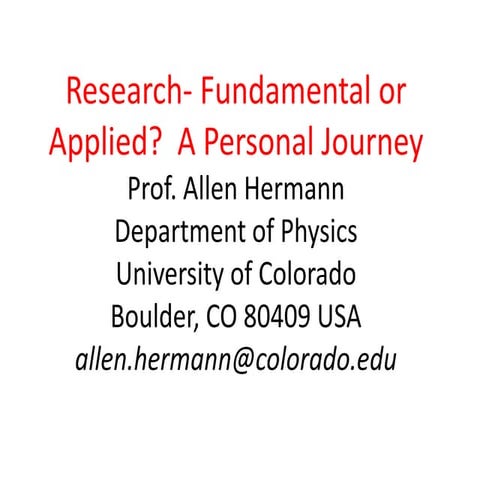 Fundamental vs applied research