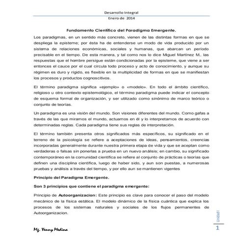 Fundamento cientu00 e dfico del paradigma emergente   2014