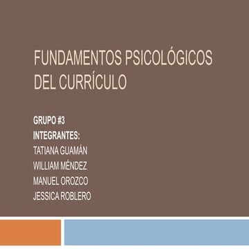 Fundamento psicológico del currículo