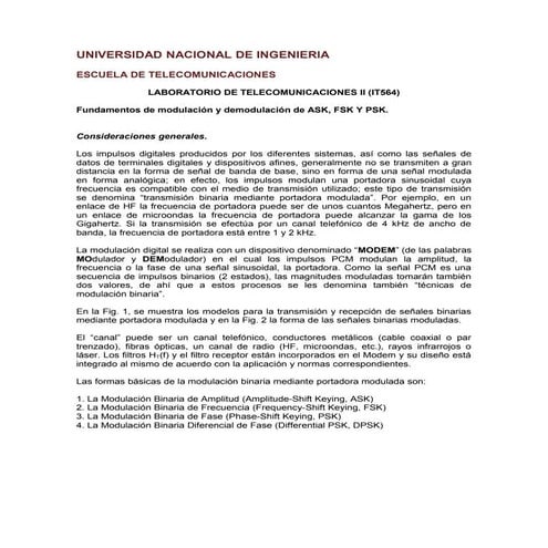Fundamentos  ASK, PSK y FSK