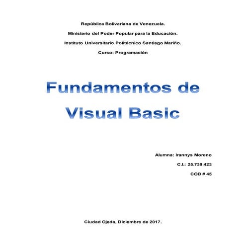 Fundamentos Básicos de Visual Basic